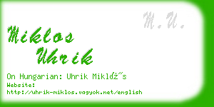 miklos uhrik business card